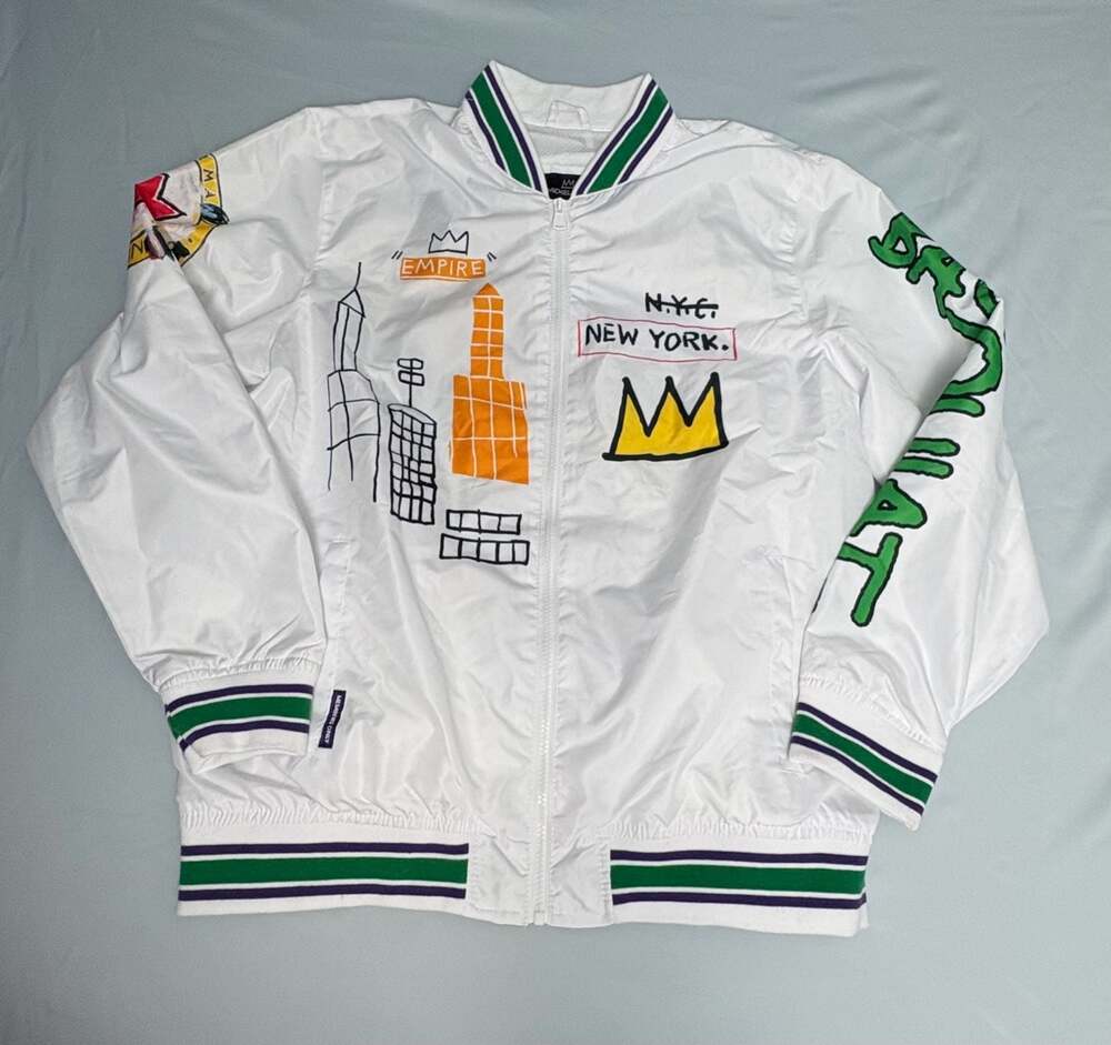Jean-Michel Basquiat x Members Only NYC Empire Windbreaker Bomber Jacket Men's L